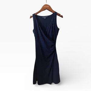 Ralph Lauren Sport Navy Blue Faux Wrap Dress – Size Small – Pima Cotton Blend